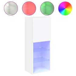 vidaXL TV-Schrank mit LED-Leuchten Weiß 40,5x30x102 cm