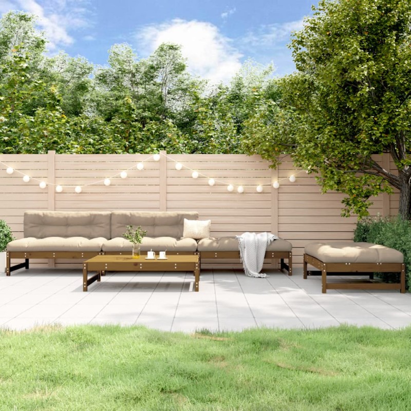 vidaXL 5-tlg. Garten-Lounge-Set Honigbraun Massivholz Kiefer vidaXL 5-tlg. Garten-Lounge-Set Honigbraun Massivholz Kiefer