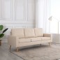 vidaXL 3-Sitzer-Sofa Creme Stoff vidaXL 3-Sitzer-Sofa Creme Stoff