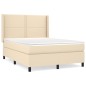 vidaXL Boxspringbett mit Matratze Creme 140x200 cm Stoff vidaXL Boxspringbett mit Matratze Creme 140x200 cm Stoff
