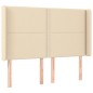 vidaXL Boxspringbett mit Matratze & LED Creme 140x200 cm Stoff vidaXL Boxspringbett mit Matratze & LED Creme 140x200 cm Stoff