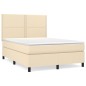 vidaXL Boxspringbett mit Matratze Creme 140x190 cm Stoff vidaXL Boxspringbett mit Matratze Creme 140x190 cm Stoff