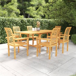 7-tlg. Garten-Essgruppe Massivholz Teak