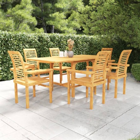 7-tlg. Garten-Essgruppe Massivholz Teak