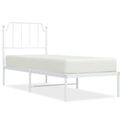 vidaXL Bettgestell mit Kopfteil Metall Weiß 75x190 cm