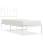 vidaXL Bettgestell mit Kopfteil Metall Weiß 75x190 cm vidaXL Bettgestell mit Kopfteil Metall Weiß 75x190 cm