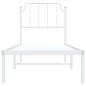 vidaXL Bettgestell mit Kopfteil Metall Weiß 75x190 cm vidaXL Bettgestell mit Kopfteil Metall Weiß 75x190 cm