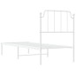 vidaXL Bettgestell mit Kopfteil Metall Weiß 75x190 cm vidaXL Bettgestell mit Kopfteil Metall Weiß 75x190 cm