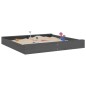 vidaXL Sandkasten mit Sitzen Grau Quadratisch Massivholz Kiefer vidaXL Sandkasten mit Sitzen Grau Quadratisch Massivholz Kiefer