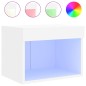 vidaXL Nachttisch mit LED-Leuchten Wandmontage Weiß vidaXL Nachttisch mit LED-Leuchten Wandmontage Weiß