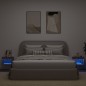 vidaXL Wand-Nachttische mit LED-Leuchten 2 Stk. Braun Eichen-Optik