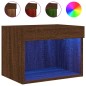 vidaXL Wand-Nachttische mit LED-Leuchten 2 Stk. Braun Eichen-Optik