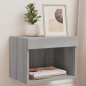 vidaXL Wand-Nachttische mit LED-Leuchten 2 Stk. Grau Sonoma