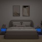 vidaXL Wand-Nachttische mit LED-Leuchten 2 Stk. Grau Sonoma