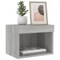 vidaXL Wand-Nachttische mit LED-Leuchten 2 Stk. Grau Sonoma