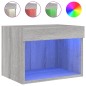 vidaXL Wand-Nachttische mit LED-Leuchten 2 Stk. Grau Sonoma