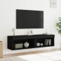 vidaXL TV-Schränke mit LED-Leuchten 2 Stk. Schwarz 60x30x30 cm vidaXL TV-Schränke mit LED-Leuchten 2 Stk. Schwarz 60x30x30 cm