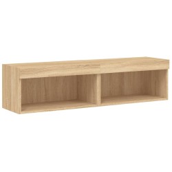 vidaXL TV-Schränke mit LED-Leuchten 2 Stk. Sonoma-Eiche 60x30x30 cm