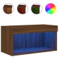vidaXL TV-Schrank mit LED-Leuchten Braun Eichen-Optik 60x30x30 cm vidaXL TV-Schrank mit LED-Leuchten Braun Eichen-Optik 60x30x30 cm