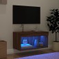 vidaXL TV-Schrank mit LED-Leuchten Braun Eichen-Optik 60x30x30 cm vidaXL TV-Schrank mit LED-Leuchten Braun Eichen-Optik 60x30x30 cm