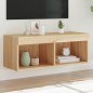 vidaXL TV-Schrank mit LED-Leuchten Sonoma-Eiche 80x30x30 cm vidaXL TV-Schrank mit LED-Leuchten Sonoma-Eiche 80x30x30 cm