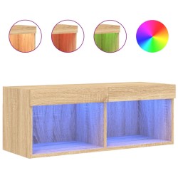 vidaXL TV-Schrank mit LED-Leuchten Sonoma-Eiche 80x30x30 cm