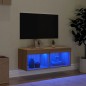 vidaXL TV-Schrank mit LED-Leuchten Sonoma-Eiche 80x30x30 cm vidaXL TV-Schrank mit LED-Leuchten Sonoma-Eiche 80x30x30 cm