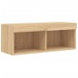 vidaXL TV-Schrank mit LED-Leuchten Sonoma-Eiche 80x30x30 cm vidaXL TV-Schrank mit LED-Leuchten Sonoma-Eiche 80x30x30 cm