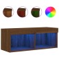 vidaXL TV-Schrank mit LED-Leuchten Braun Eichen-Optik 80x30x30 cm vidaXL TV-Schrank mit LED-Leuchten Braun Eichen-Optik 80x30x30 cm