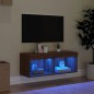 vidaXL TV-Schrank mit LED-Leuchten Braun Eichen-Optik 80x30x30 cm vidaXL TV-Schrank mit LED-Leuchten Braun Eichen-Optik 80x30x30 cm