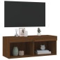 vidaXL TV-Schrank mit LED-Leuchten Braun Eichen-Optik 80x30x30 cm vidaXL TV-Schrank mit LED-Leuchten Braun Eichen-Optik 80x30x30 cm