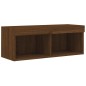 vidaXL TV-Schrank mit LED-Leuchten Braun Eichen-Optik 80x30x30 cm vidaXL TV-Schrank mit LED-Leuchten Braun Eichen-Optik 80x30x30 cm