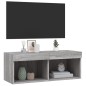 vidaXL TV-Schrank mit LED-Leuchten Grau Sonoma 80x30x30 cm vidaXL TV-Schrank mit LED-Leuchten Grau Sonoma 80x30x30 cm