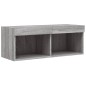 vidaXL TV-Schrank mit LED-Leuchten Grau Sonoma 80x30x30 cm vidaXL TV-Schrank mit LED-Leuchten Grau Sonoma 80x30x30 cm