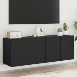 vidaXL TV-Wandschränke 2 Stk. Schwarz 60x30x41 cm