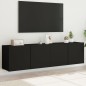 vidaXL TV-Wandschränke 2 Stk. Schwarz 80x30x41 cm vidaXL TV-Wandschränke 2 Stk. Schwarz 80x30x41 cm