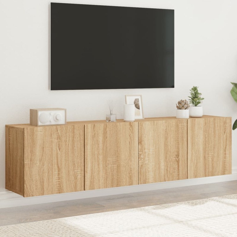vidaXL TV-Wandschränke 2 Stk. Sonoma-Eiche 80x30x41 cm vidaXL TV-Wandschränke 2 Stk. Sonoma-Eiche 80x30x41 cm