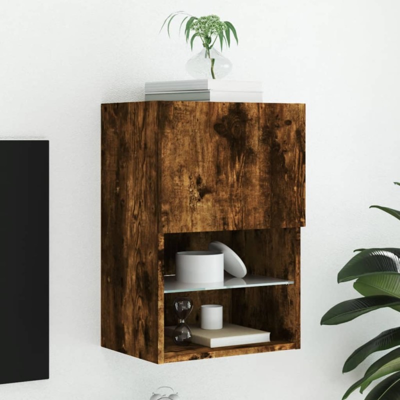 vidaXL TV-Schrank mit LED-Leuchten Räuchereiche 40,5x30x60 cm vidaXL TV-Schrank mit LED-Leuchten Räuchereiche 40,5x30x60 cm