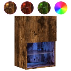 vidaXL TV-Schrank mit LED-Leuchten Räuchereiche 40,5x30x60 cm