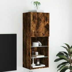 vidaXL TV-Schrank mit LED-Leuchten Räuchereiche 40,5x30x102 cm