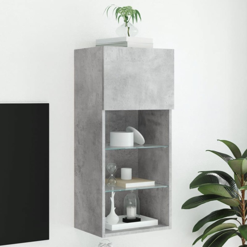 vidaXL TV-Schrank mit LED-Leuchten Betongrau 40,5x30x90 cm vidaXL TV-Schrank mit LED-Leuchten Betongrau 40,5x30x90 cm