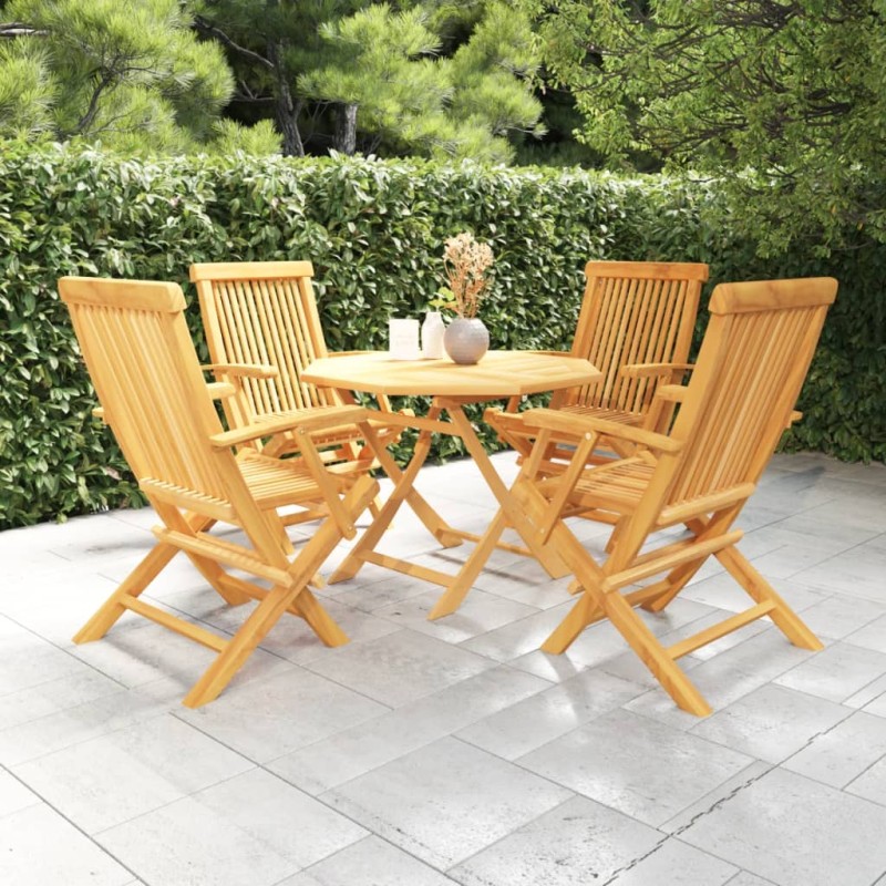 vidaXL 5-tlg. Garten-Essgruppe Massivholz Teak vidaXL 5-tlg. Garten-Essgruppe Massivholz Teak