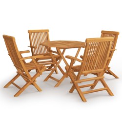 vidaXL 5-tlg. Garten-Essgruppe Massivholz Teak