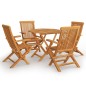 vidaXL 5-tlg. Garten-Essgruppe Massivholz Teak vidaXL 5-tlg. Garten-Essgruppe Massivholz Teak