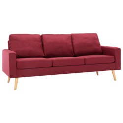 vidaXL 2-tlg. Sofagarnitur Stoff Weinrot