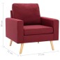 vidaXL 2-tlg. Sofagarnitur Stoff Weinrot vidaXL 2-tlg. Sofagarnitur Stoff Weinrot