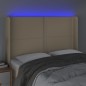 vidaXL LED Kopfteil Creme 147x16x118/128 cm Stoff