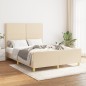 vidaXL Bettgestell mit Kopfteil Creme 140x200 cm Stoff vidaXL Bettgestell mit Kopfteil Creme 140x200 cm Stoff