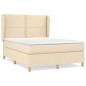 vidaXL Boxspringbett mit Matratze Creme 140x200 cm Stoff vidaXL Boxspringbett mit Matratze Creme 140x200 cm Stoff