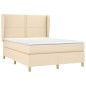 vidaXL Boxspringbett mit Matratze Creme 140x200 cm Stoff vidaXL Boxspringbett mit Matratze Creme 140x200 cm Stoff